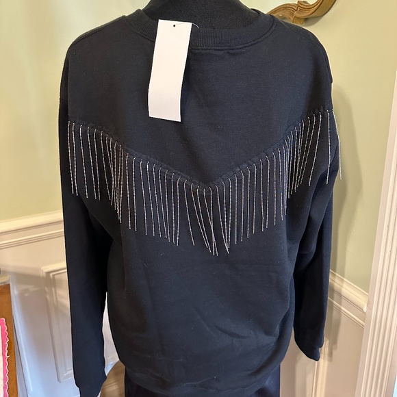 Vinyl Icons Blondie Black Graphic Sweatshirt with Studs & Tassels NWT Size Large - Picture 3 of 11